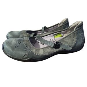 Ahnu Womens Gracie AF2362NWBK Dark Green Suede Leather Mary Jane Shoes Size 9.5